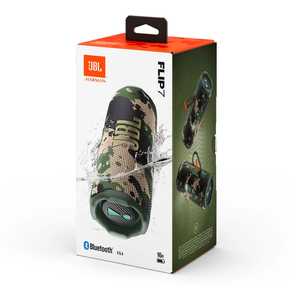 Kép 4/4 - JBL Flip 7 Bluetooth hordozható hangszóró, terepmintás EU