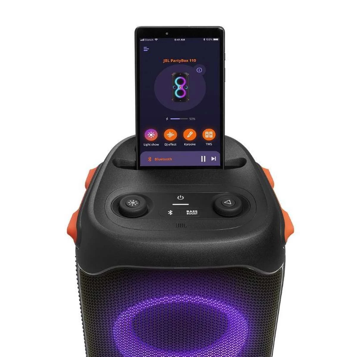 Kép 4/7 - JBL Partybox 110 Bluetooth aktív hangfal, fekete EU