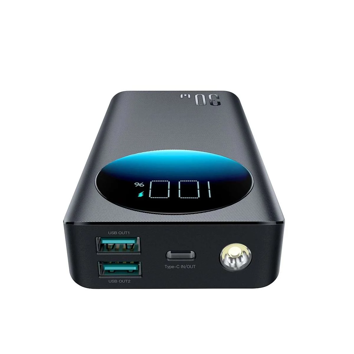 Kép 3/4 - Joyroom Power Bank digitális kijelzővel C+U+U, PD 30W, 30000 mAh, fekete (JR-PBF03)