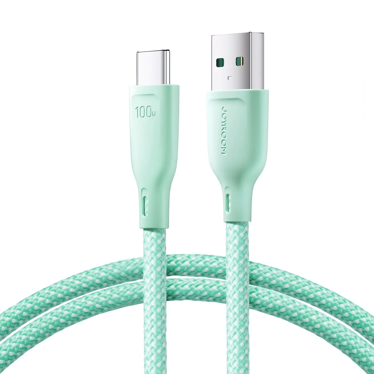 Kép 3/3 - Joyroom USB Type-C Multi-Color Series gyorstöltő és adatkábel (100W) 1m, zöld (S-A34)