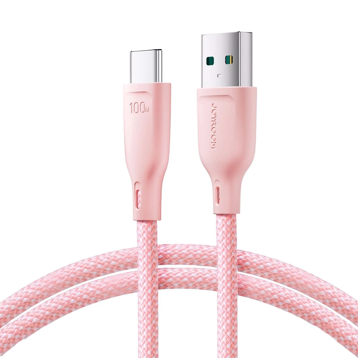 Kép 3/3 - Joyroom USB Type-C Multi-Color Series gyorstöltő és adatkábel (100W) 1m, rózsaszín (S-A34)