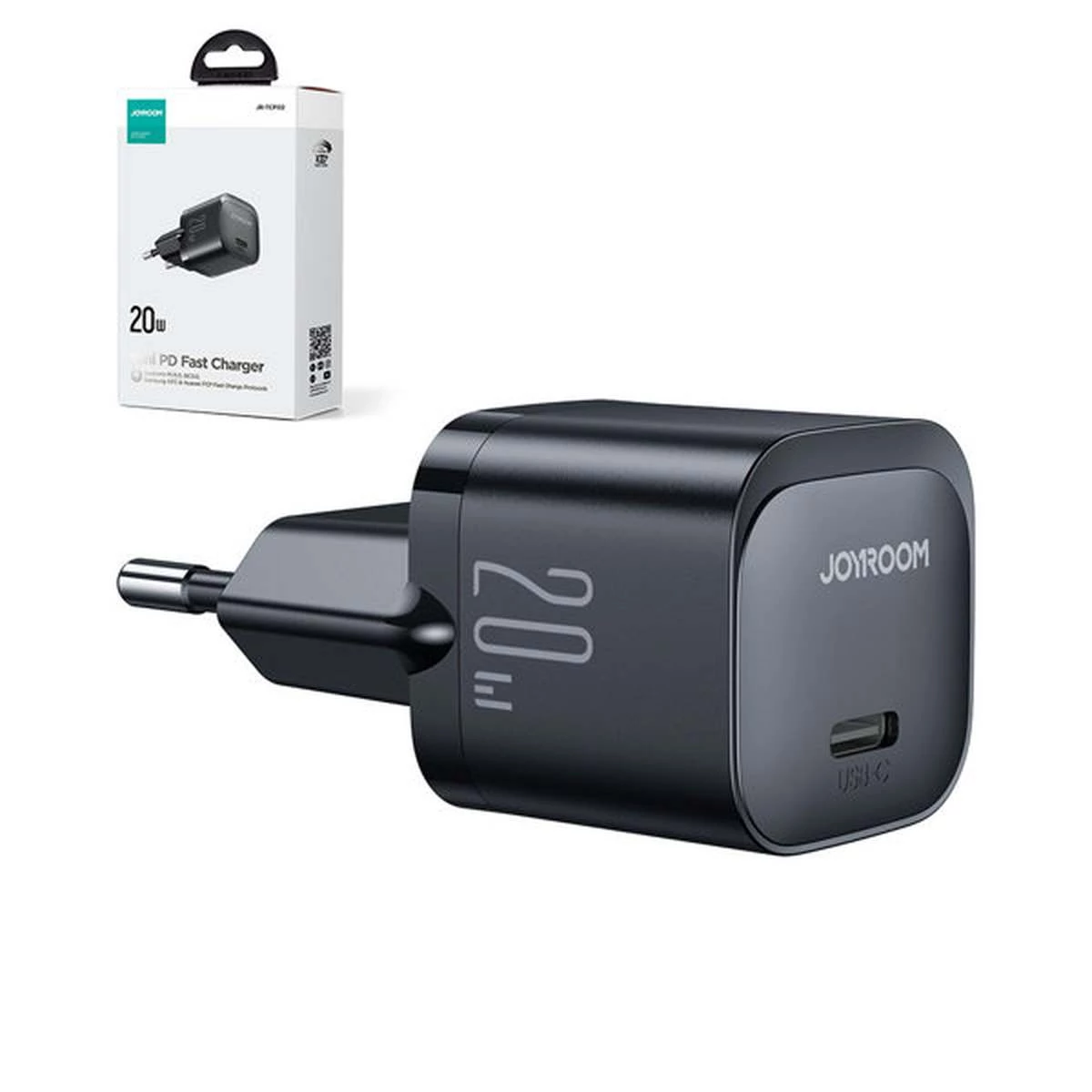 Kép 3/3 - Joyroom Travel Charger Mini hálózati töltő Type-C, PD 20W, fekete (JR-TCF02)