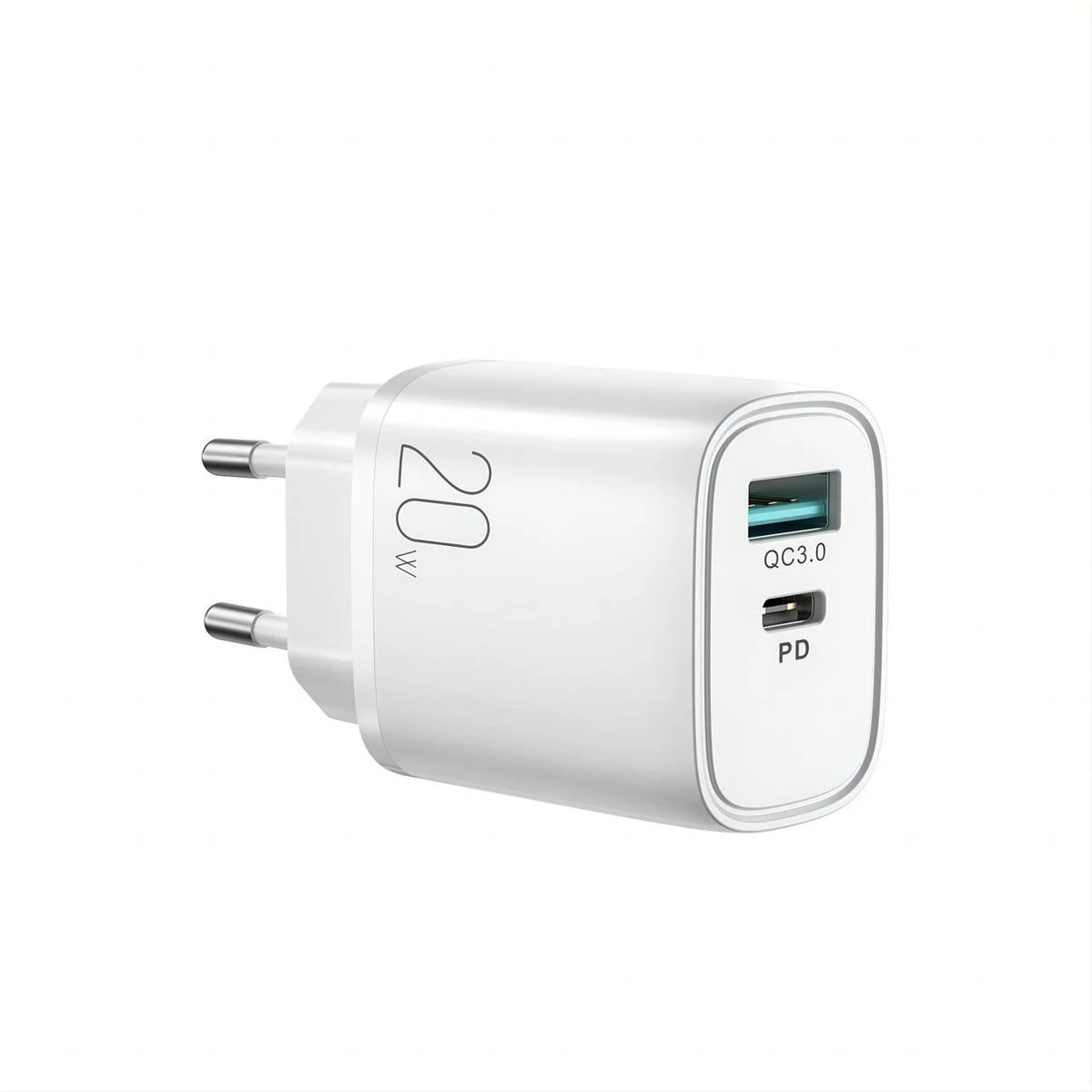 Kép 2/2 - Joyroom Travel Charger töltőfej C+U, QC 3.0, PD 20W, fehér EU (L-QP2011)