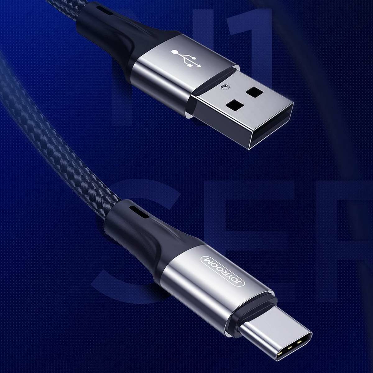 Kép 5/12 - Joyroom Type-C - USB kábel 3A, 1m fekete (S-1030N1)