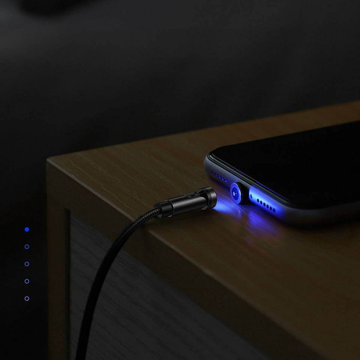 Kép 9/9 - Joyroom 3-in-1 USB - Lightning/ Type-C/ Micro USB mágneses kábel, 2.4A, 1.2m, fekete (S-1224X2)