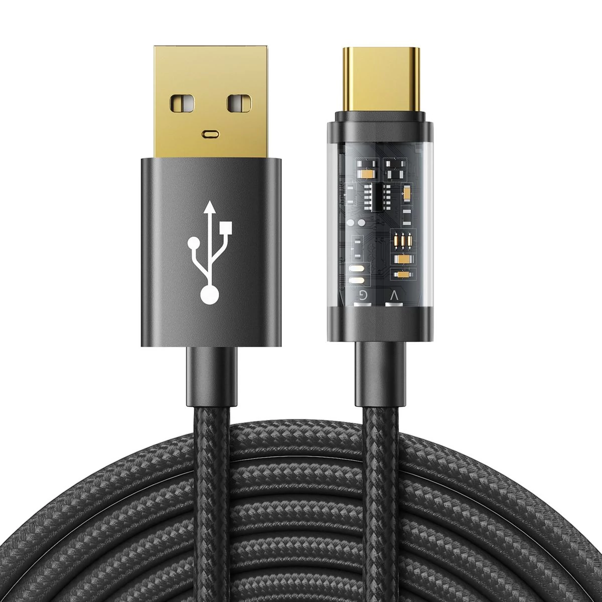 Kép 2/2 - Joyroom USB - Type-C adatkábel, 3A, 2m, fekete (S-UC027A20)