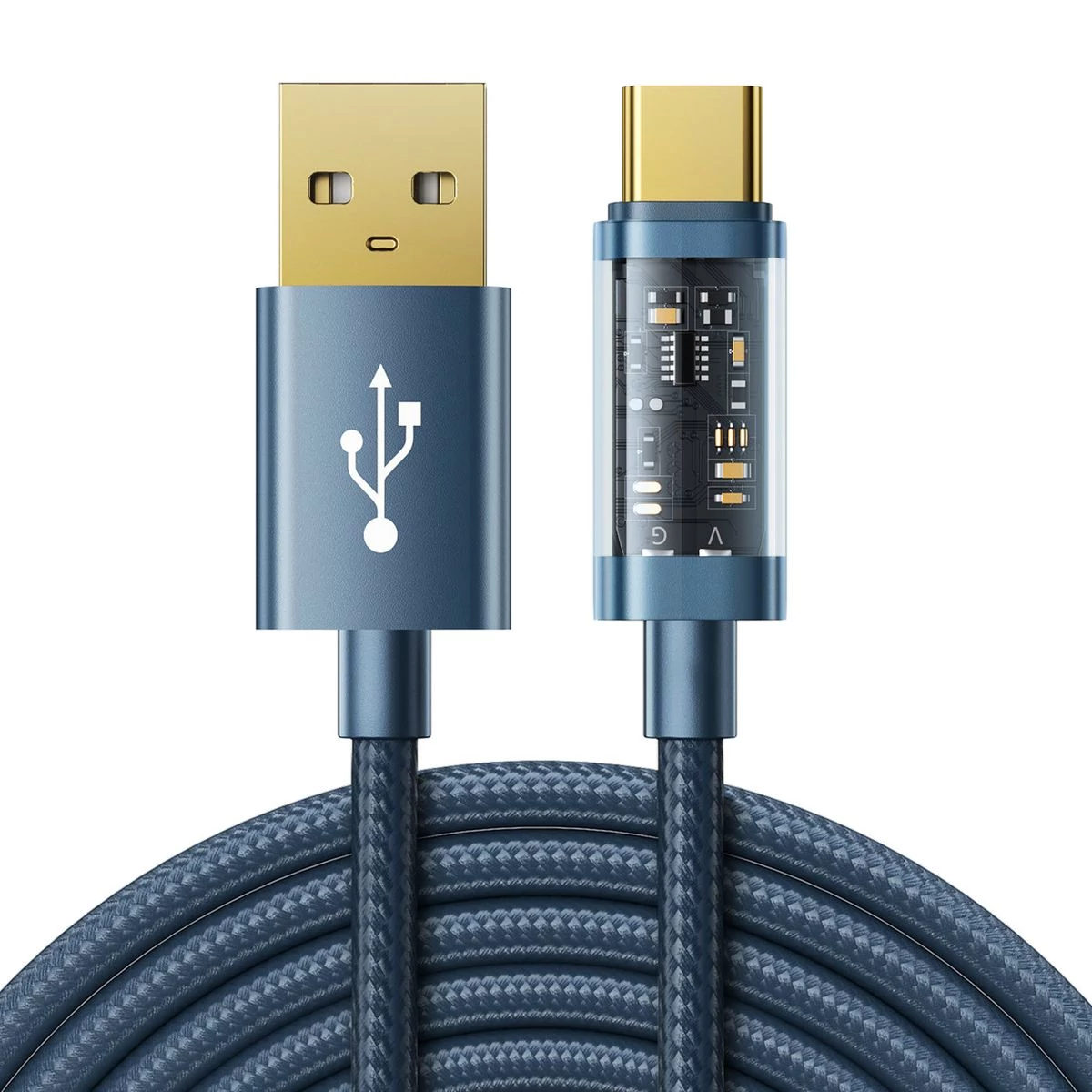 Kép 2/2 - Joyroom USB - Type-C adatkábel, 3A, 2m, kék (S-UC027A20)