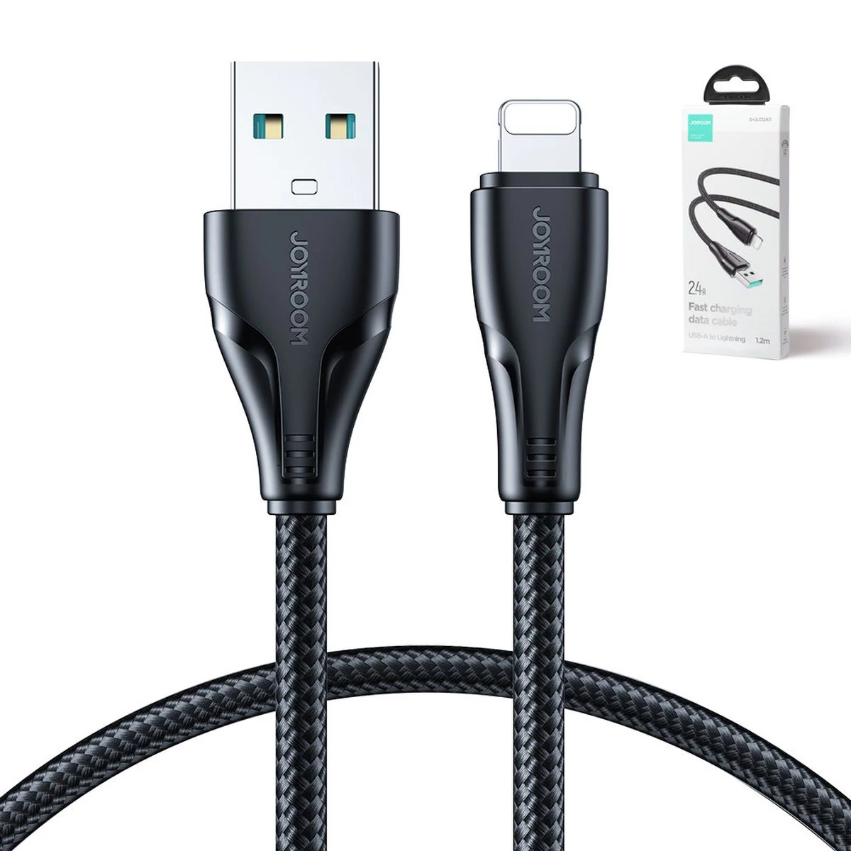 Kép 2/2 - Joyroom USB - Type-C Surpass Series kábel, 2.4A, 1.2m, fekete (S-UL012A11)