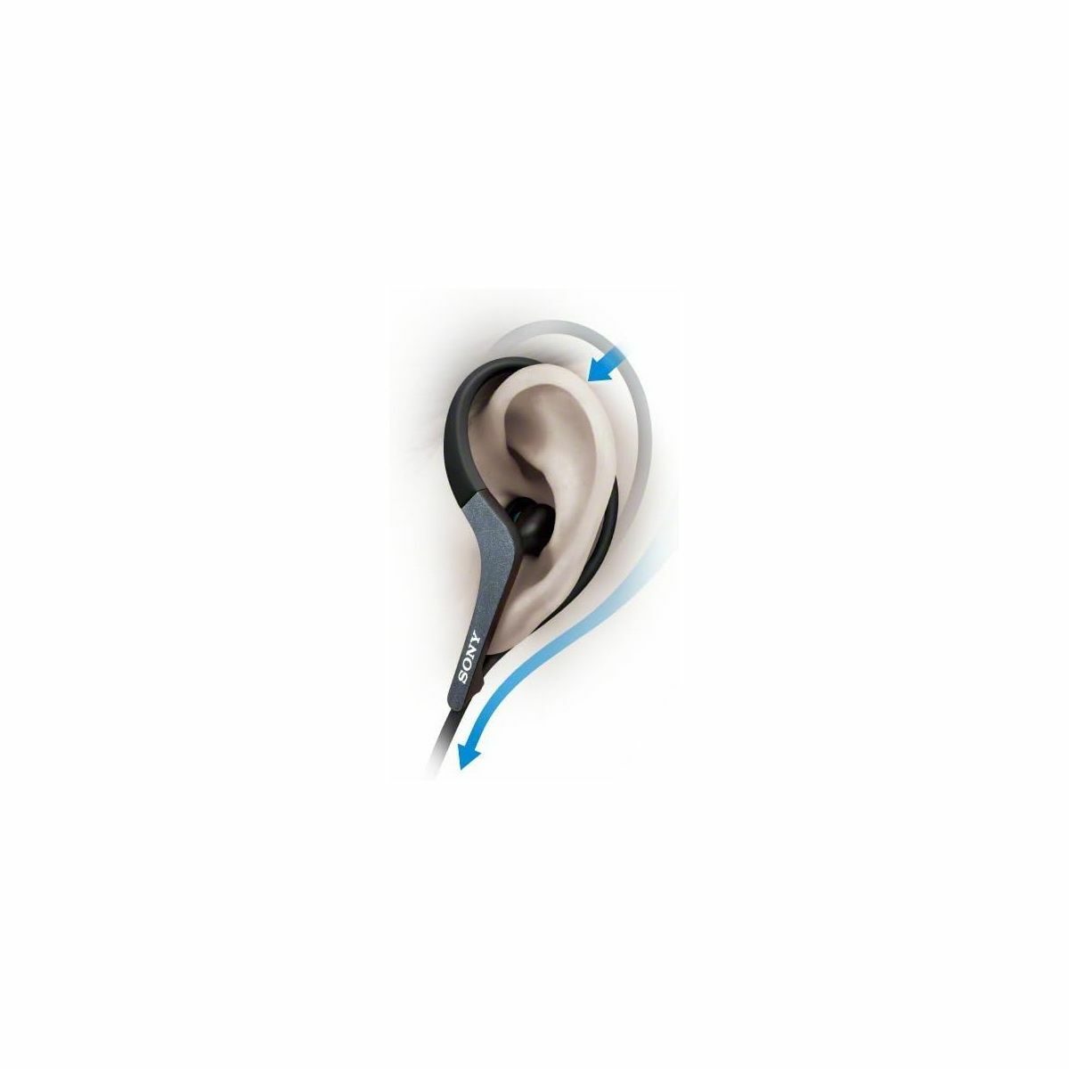 Kép 3/4 - Sony MDR-AS400 vezetékes sport fülhallgató, cseppálló, fekete EU