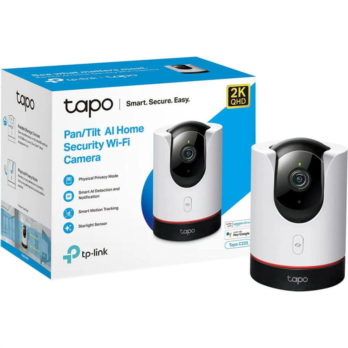 Kép 2/2 - TP-Link Tapo C225 beltéri Wi-Fi forgatható/dönthető IP kamera, 2K QHD, fehér EU