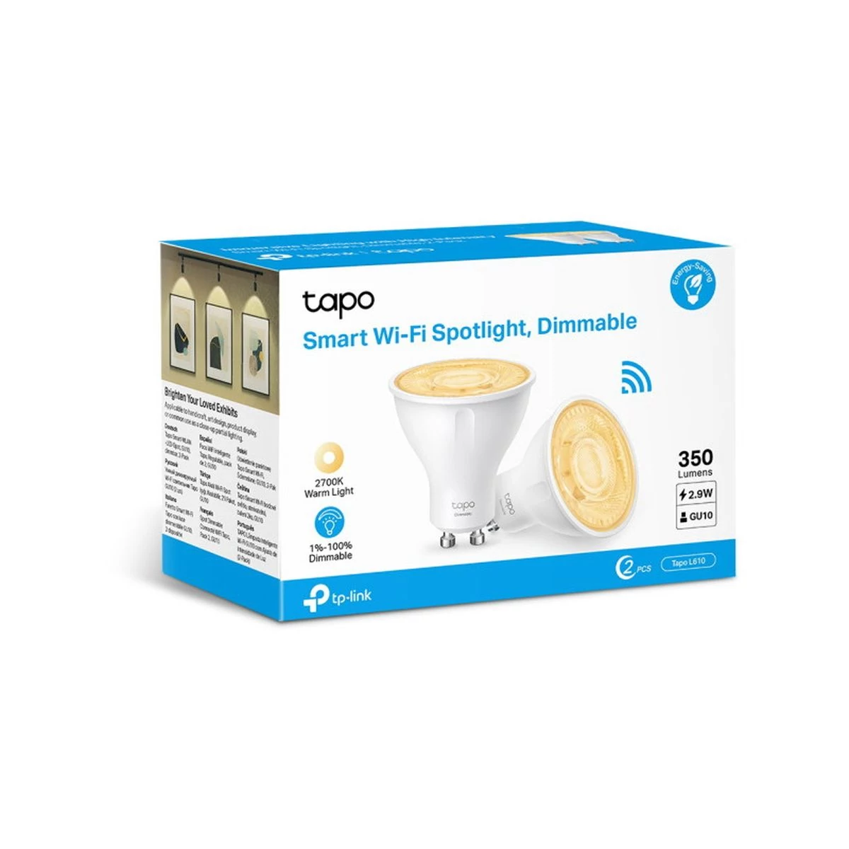 Kép 2/2 - TP-Link Tapo L610 LED okosizzó (2db) GU10, fehér EU