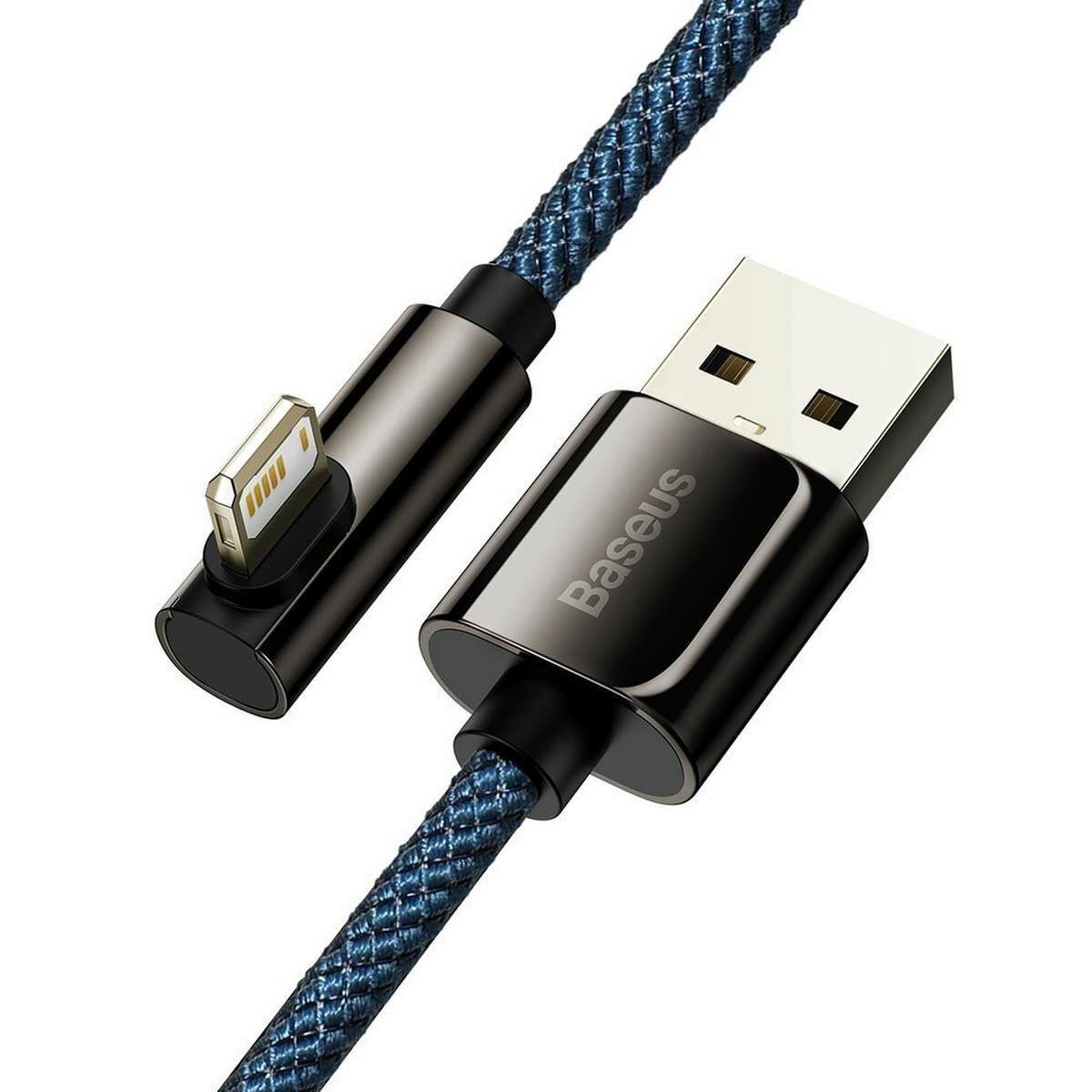 Kép 4/7 - Baseus Legend Lightning-USB adat-és töltőkábel, L-alakú csatlakozó, 2.4A, 1m, kék (CACS000003)