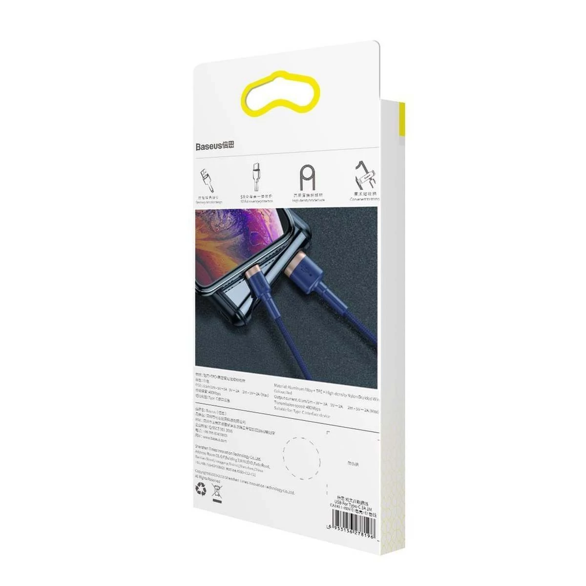 Kép 10/10 - Baseus USB - Lightning kábel, Cafule  1.5A, 2m, kék (CALKLF-CV3)