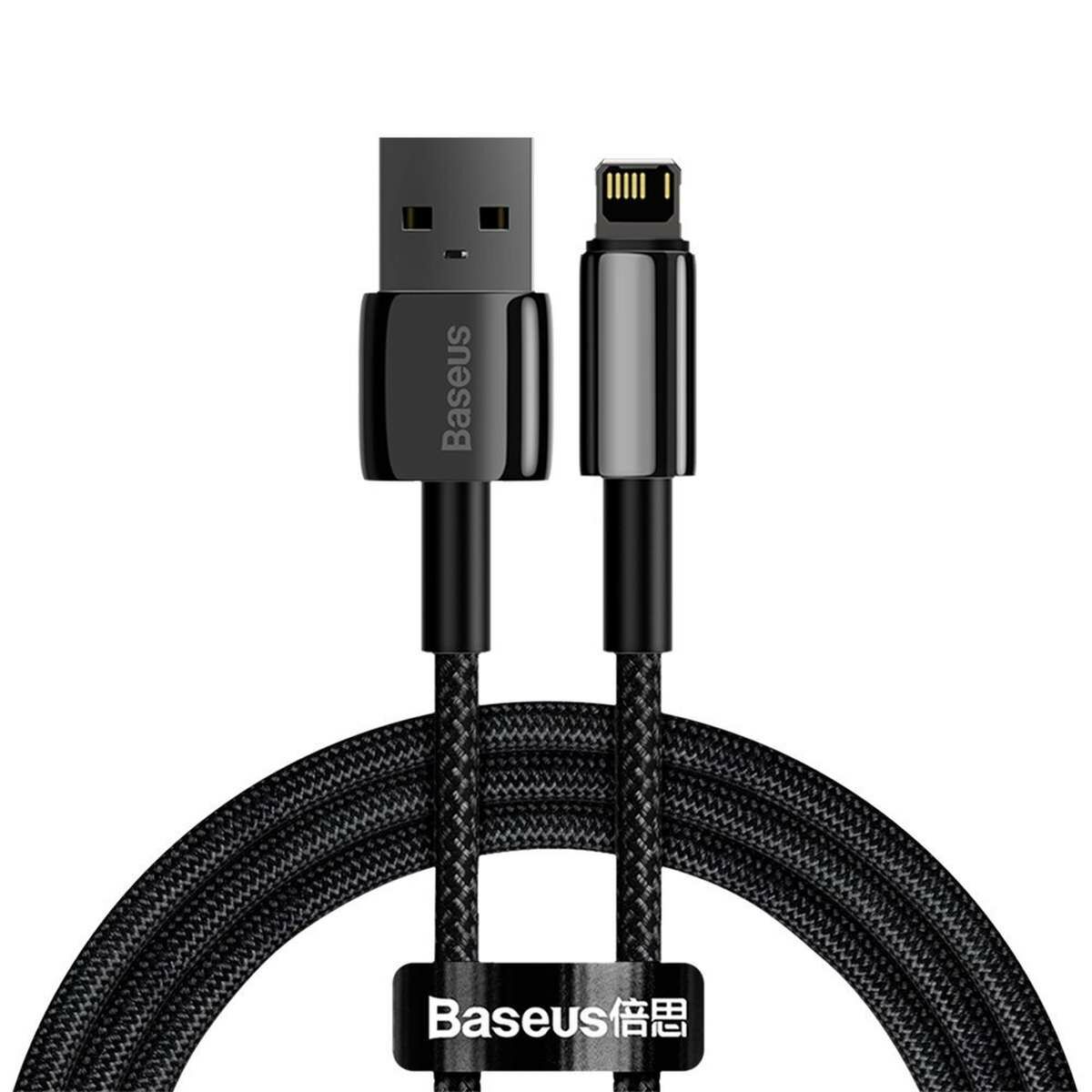 Kép 1/9 - Baseus Tungsten Series Lightining-USB  adat-és töltőkábel, 2.4A, 1m, fekete (CALWJ-01)