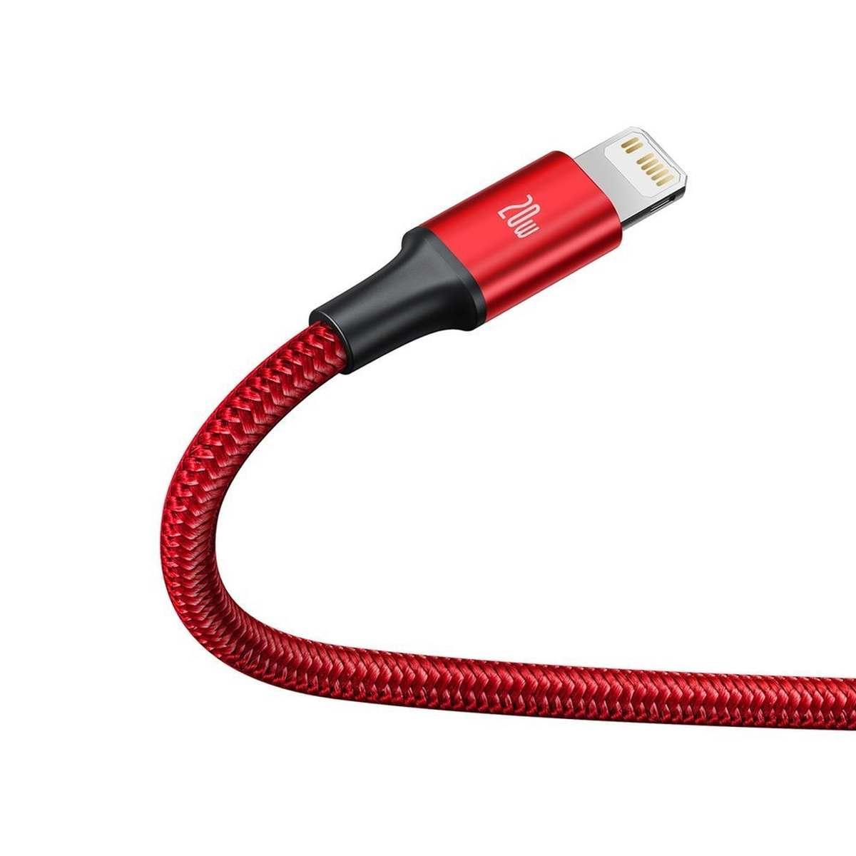 Kép 3/11 - Baseus Rapid 3-in-1 kábel (Micro + Lightning + Type-C) PD, 20W, 1.5m, piros (CAMLT-SC09)