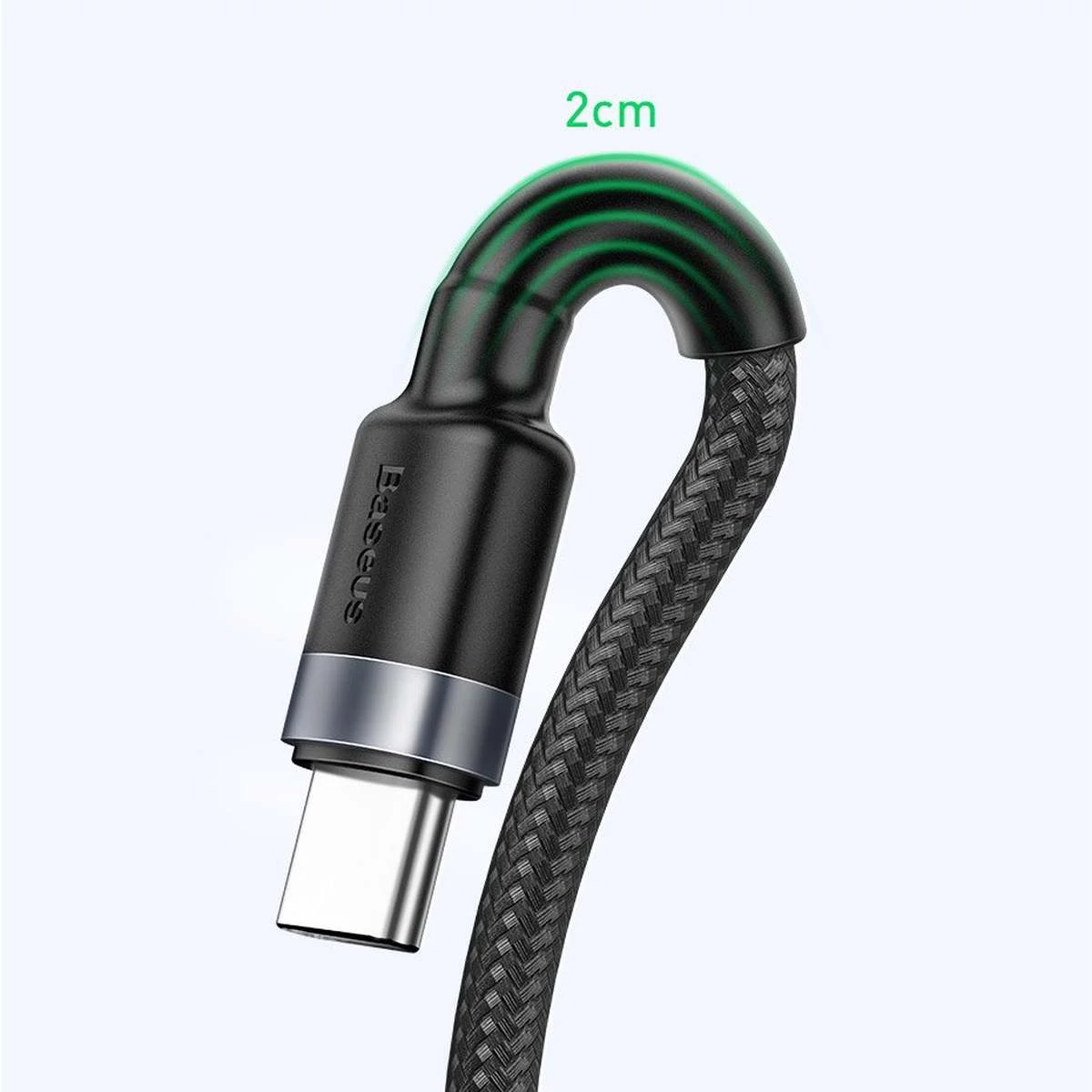 Kép 4/6 - Baseus Cafule USB-USB Type-C adat- és töltőkábel, PD3,0,SC,QC 3.0, 40W, 1m, szürke/fekete (CATKLF-PG