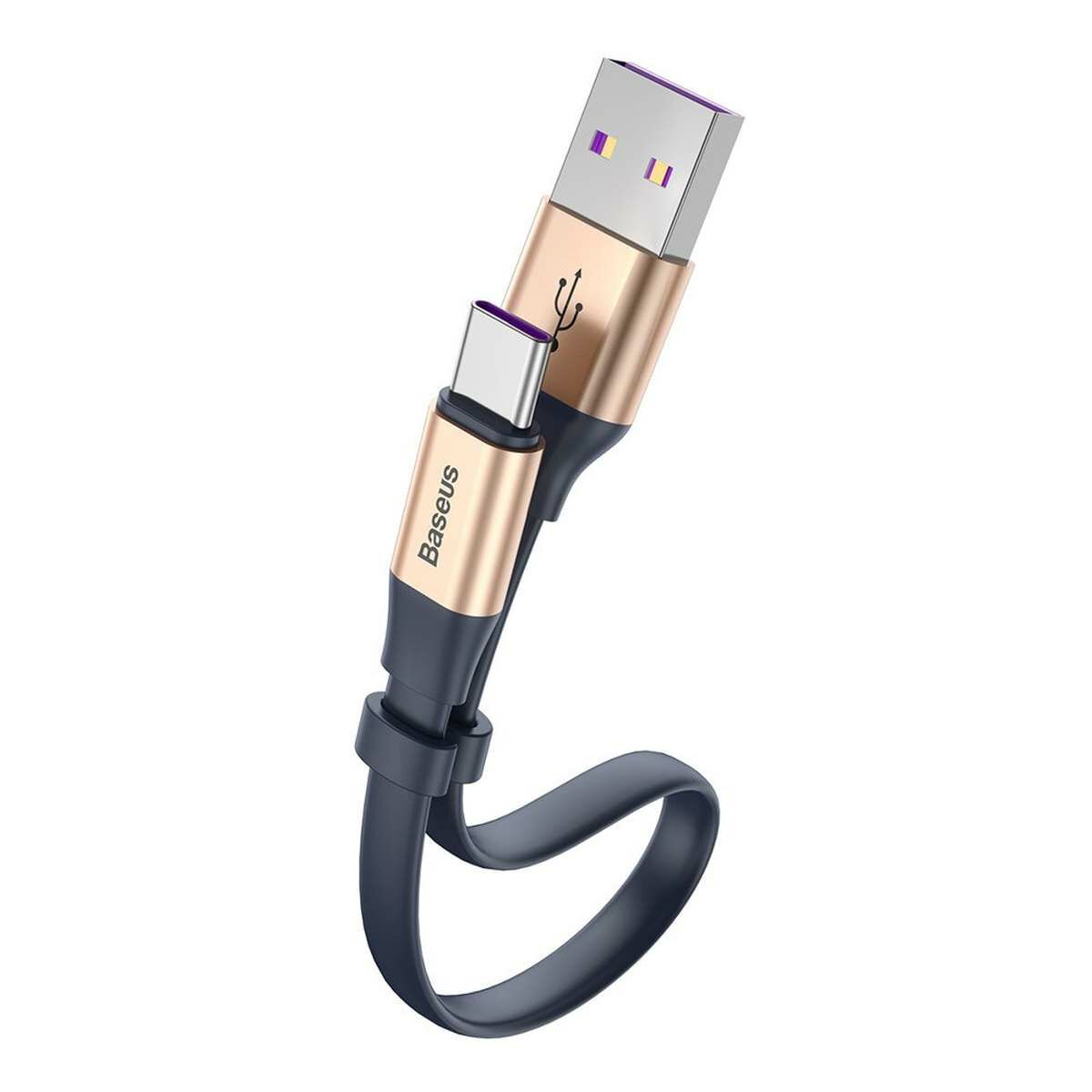 Kép 2/10 - Baseus Simple HW USB - USB-C adat- és töltőkébel, 40W, 5A, 23cm, arany (CATMBJ-BV3)