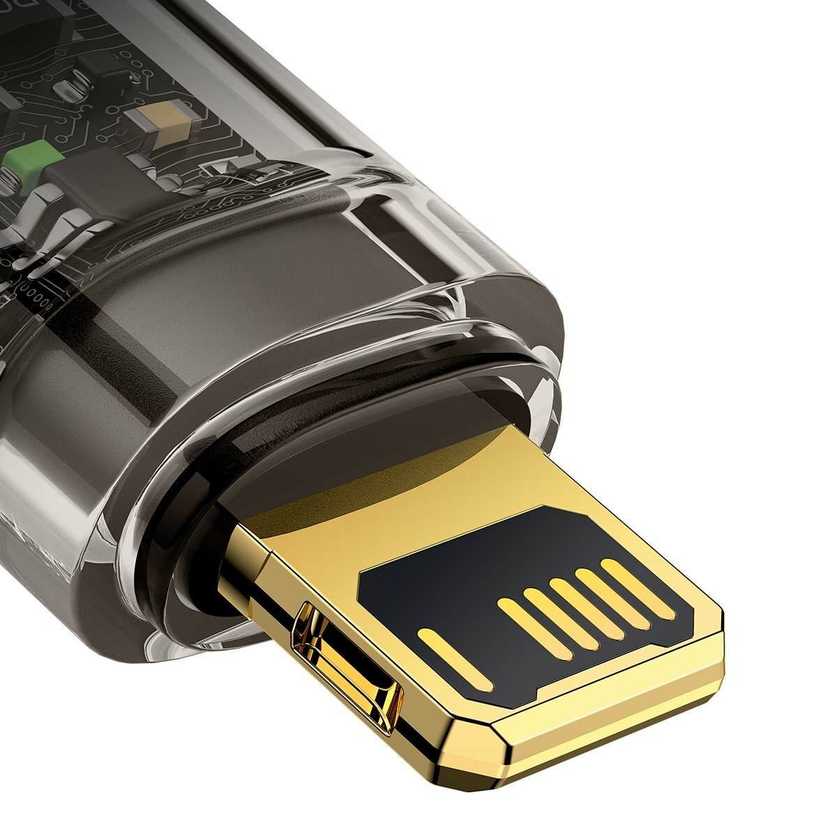 Kép 4/8 - Baseus Explorer USB - Lightning töltő- és adatkábel, automatikus kikapcsolással, 2.4A, 1m, fekete (CATS000401)