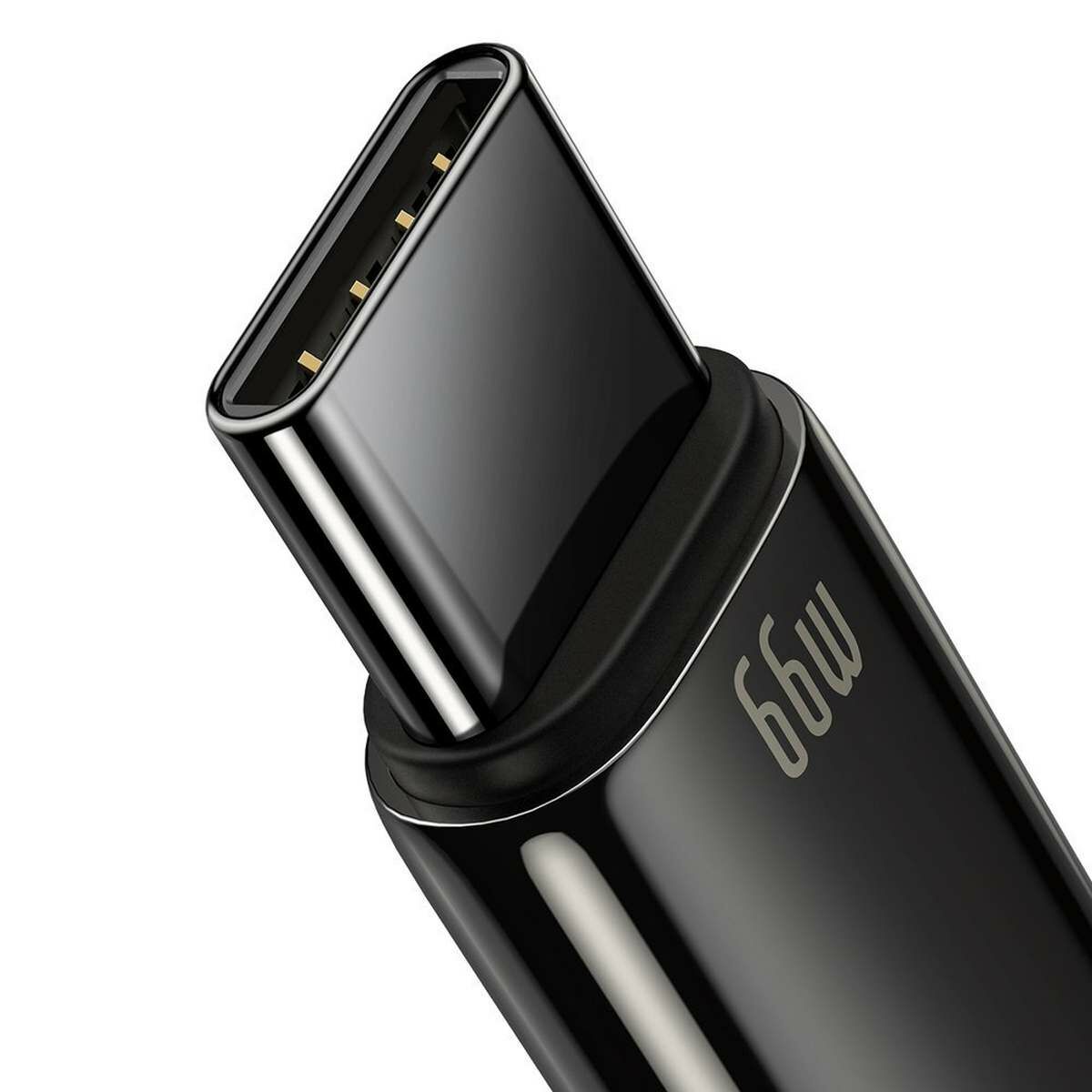 Kép 2/7 - Baseus Tungsten Gold Series USB - USB-C töltőkábel, 66W (11V/6A), 1m, fekete (CATWJ-B01)