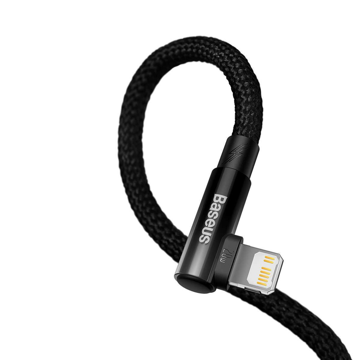 Kép 3/5 - Baseus MVP 2 L-alakú USB-C-Lightning töltőkábel, 20W, 1m, fekete (CAVP000201)