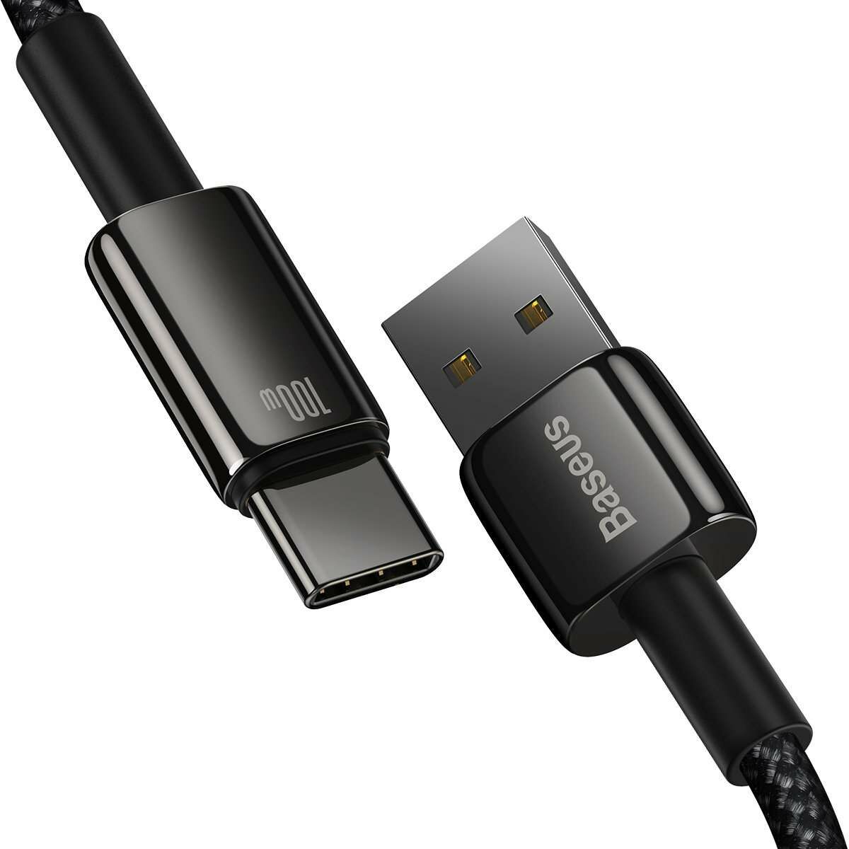 Kép 3/7 - Baseus Tungsten Gold Series USB - USB-C töltőkábel, 480Mb/s, 100W, 1m, fekete (CAWJ000001)