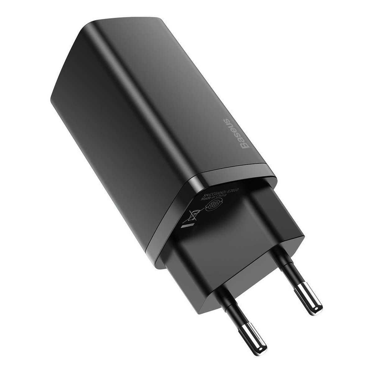 Kép 3/10 - Baseus GaN2 Lite gyorstöltő C+U, QC 3.0, PD 3.0, 65W, fekete EU (CCGAN2L-B01)