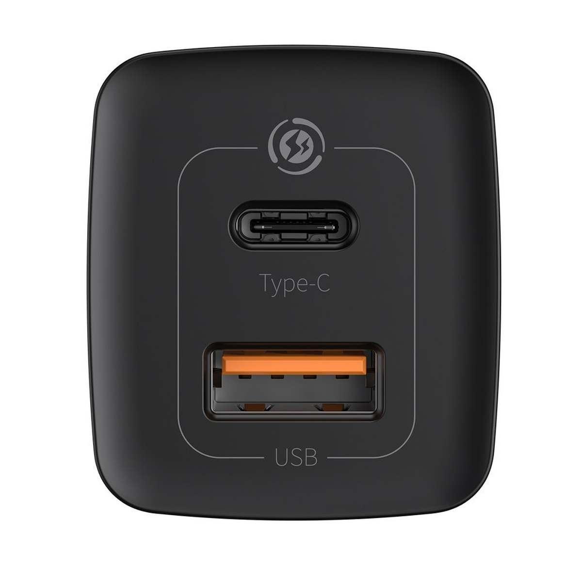 Kép 5/10 - Baseus GaN2 Lite gyorstöltő C+U, QC 3.0, PD 3.0, 65W, fekete EU (CCGAN2L-B01)