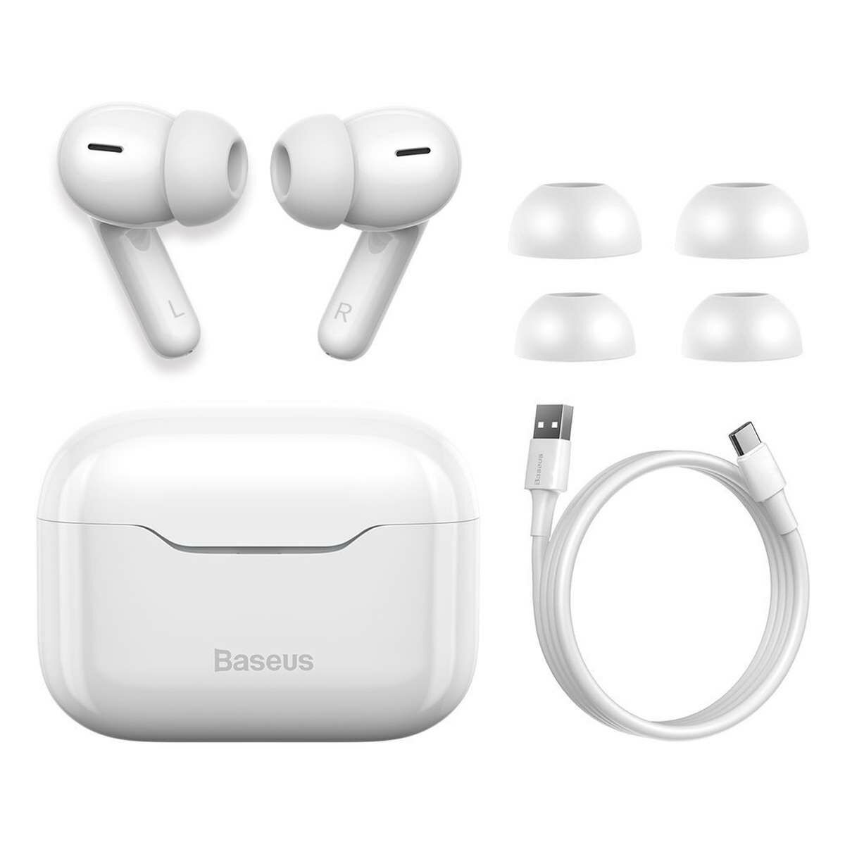 Kép 3/12 - Baseus SIMU S1 Bluetooth vezeték nélküli fülhallgató, ANC, TWS fehér (NGS1-02)
