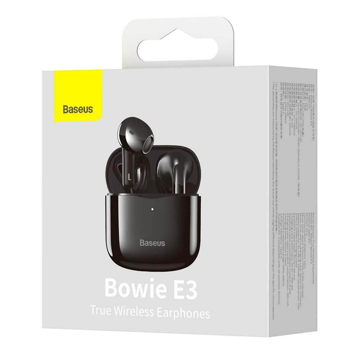 Kép 9/10 - Baseus Bowie E3 Bluetooth vezeték nélküli fülhallgató, BT 5.2, TWS, IP64, fekete (NGTW080001)