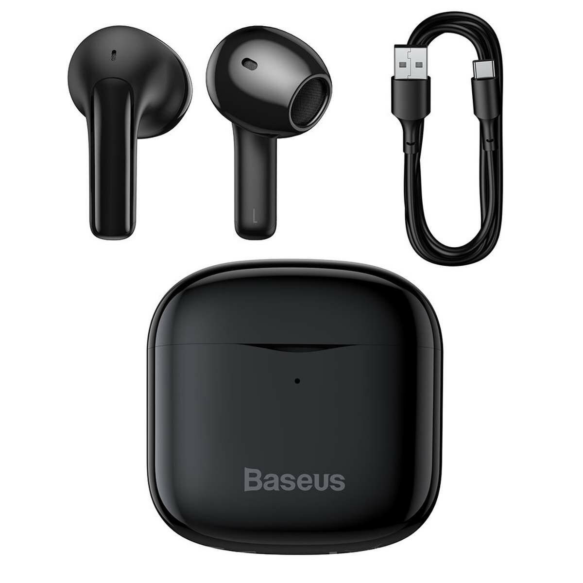 Kép 6/10 - Baseus Bowie E3 Bluetooth vezeték nélküli fülhallgató, BT 5.2, TWS, IP64, fekete (NGTW080001)