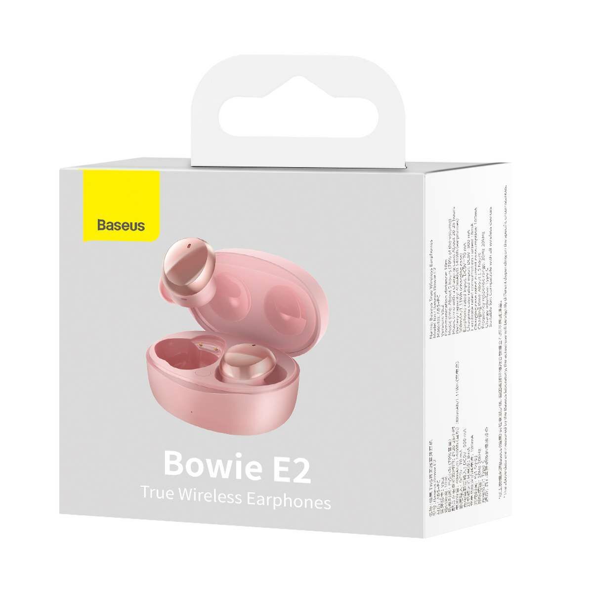 Kép 10/11 - Baseus Bowie E2 Bluetooth vezeték nélküli fülhallgató, BT 5.2, TWS, IP55, rózsaszín (NGTW090004)