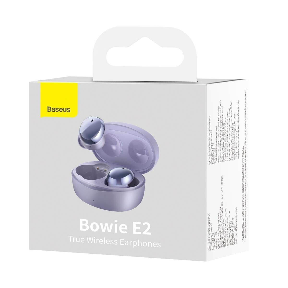 Kép 9/10 - Baseus Bowie E2 Bluetooth vezeték nélküli fülhallgató, BT 5.2, TWS, IP55, lila (NGTW090005)