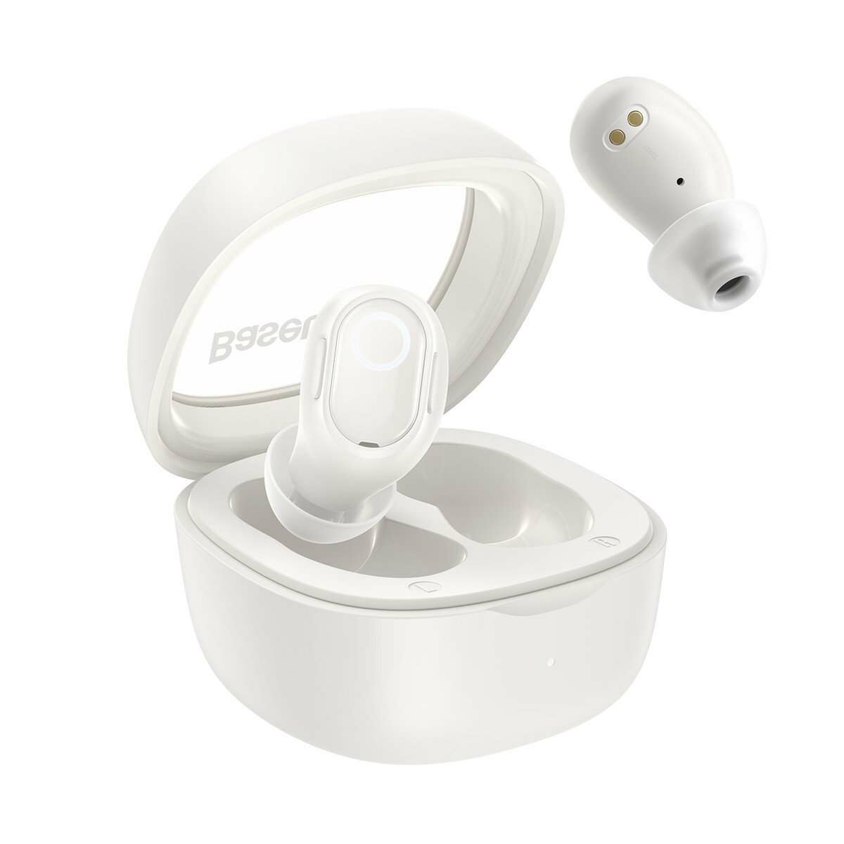 Baseus Bowie WM02 TWS Bluetooth vezeték nélküli fülhallgató, BT 5.3, gyors töltéssel, fehér (NGTW180002)