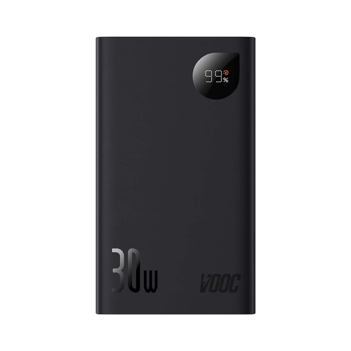 Kép 2/12 - Baseus Adaman2 külső akkumlátor digitális kijelzővel, PD 3.0, QC 3.0, SCP, 30W, 20000 mAh, fekete (PPAD050101)