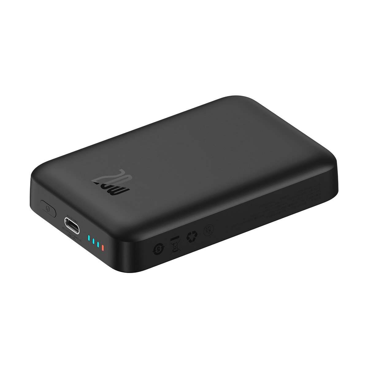 Kép 5/9 - Baseus Magnetic Mini külső akkumlátor, MagSafe kompatibilis, USB-C - USB-C kábellel, 15W / PD 20W, 6000 mAh, fekete (PPCX070001)