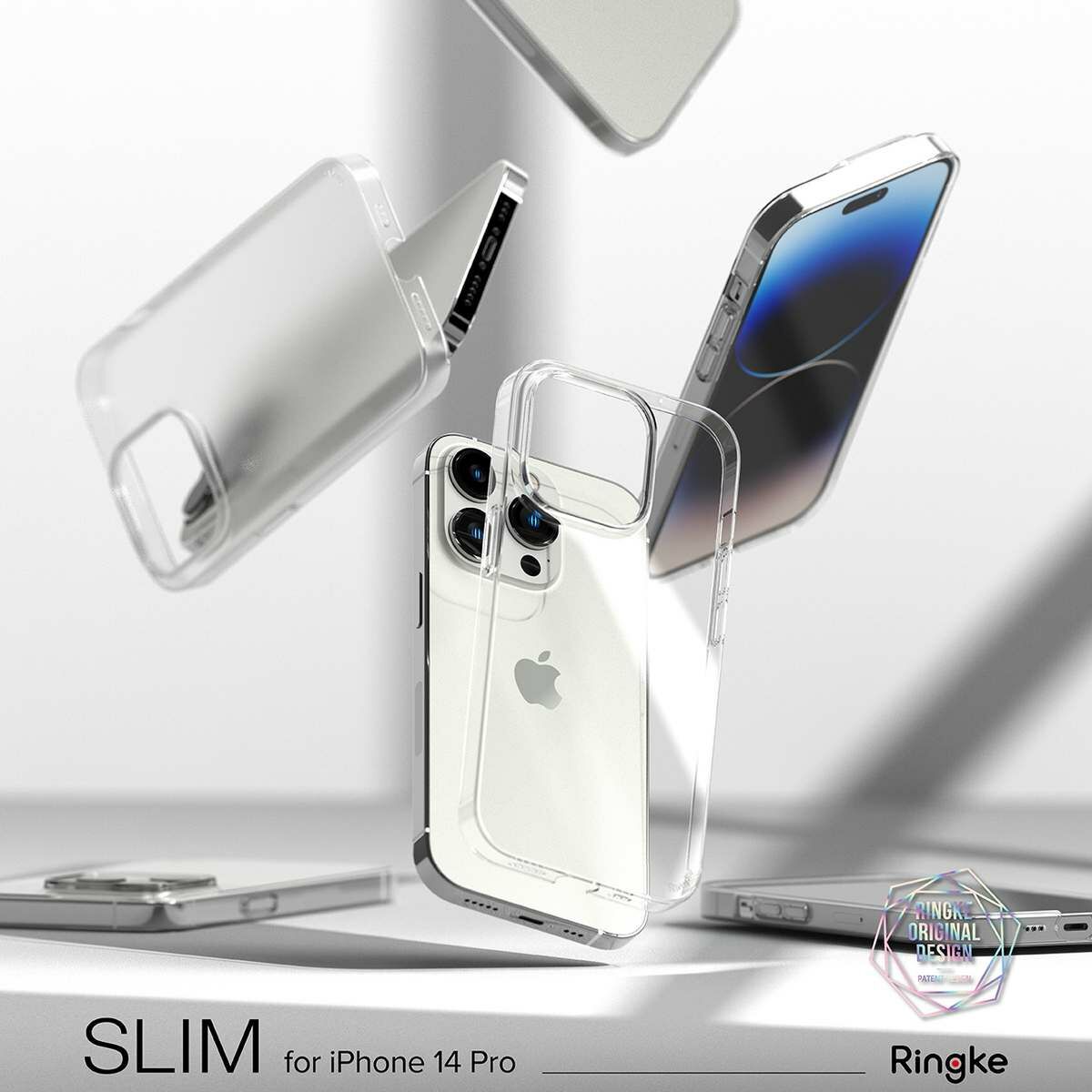 Kép 3/10 - Ringke iPhone 14 Pro Slim átlátszó szilikon tok, matt