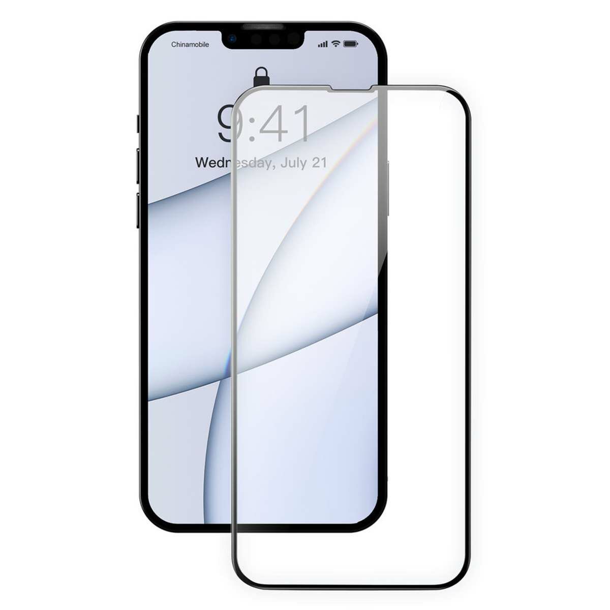 Kép 3/4 - Baseus iPhone 13 Pro Max 0.3 mm edzett üveg képernyővédő fólia védőfólia, (2 db/csomag + illesztési keret), fekete (SGQP010201)