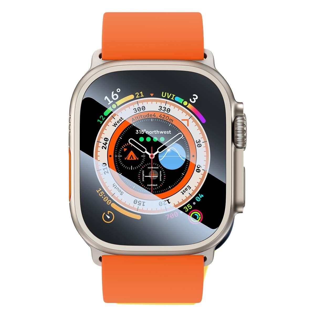 Kép 3/8 - Baseus iWatch 0.2 mm-es edzett üvegfólia Watch Ultra-hoz 49mm, átlátszó (SGWJ030002)
