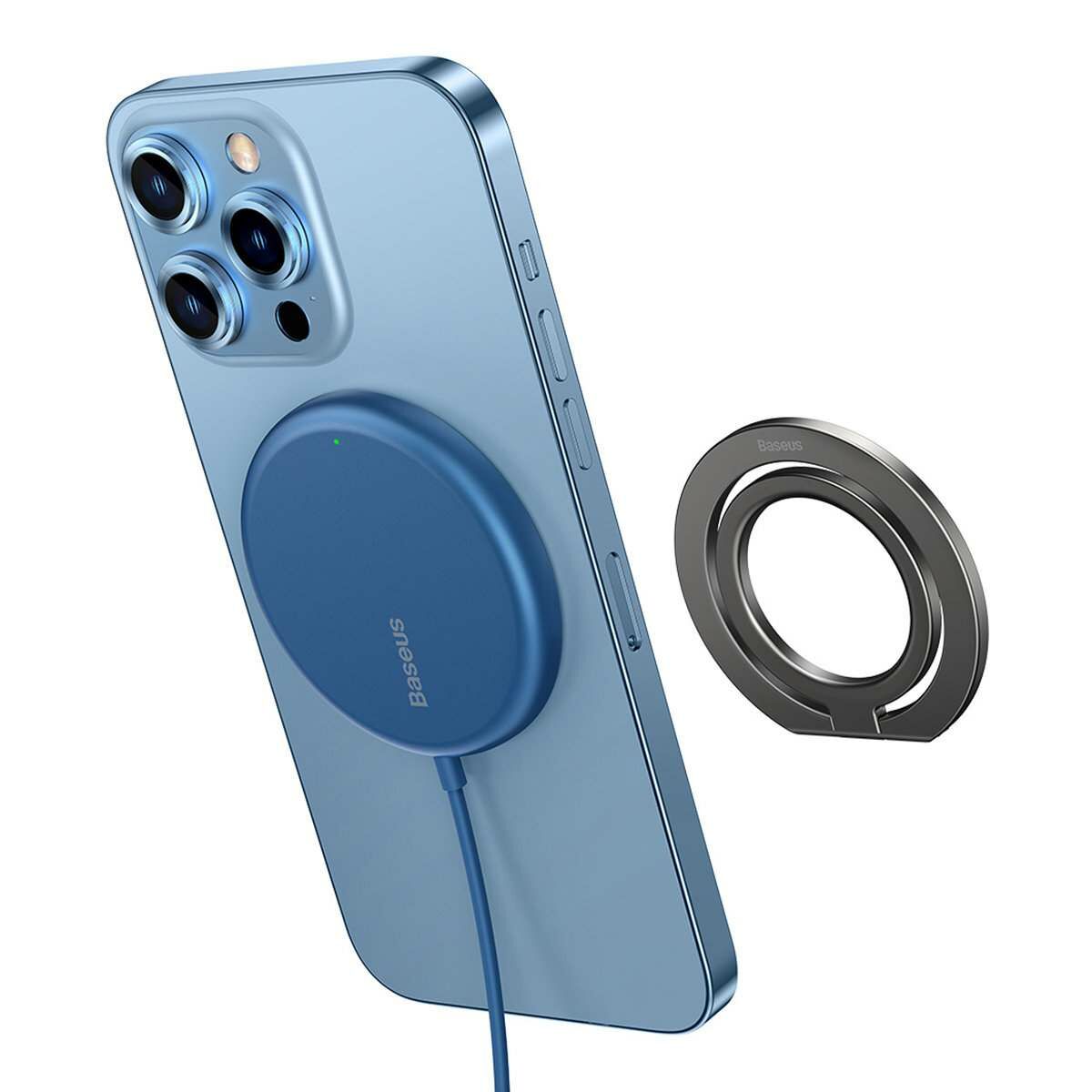 Kép 6/10 - Baseus Halo mágnesgyűrű mobiltelefonokhoz, szürke (SUCH000013)