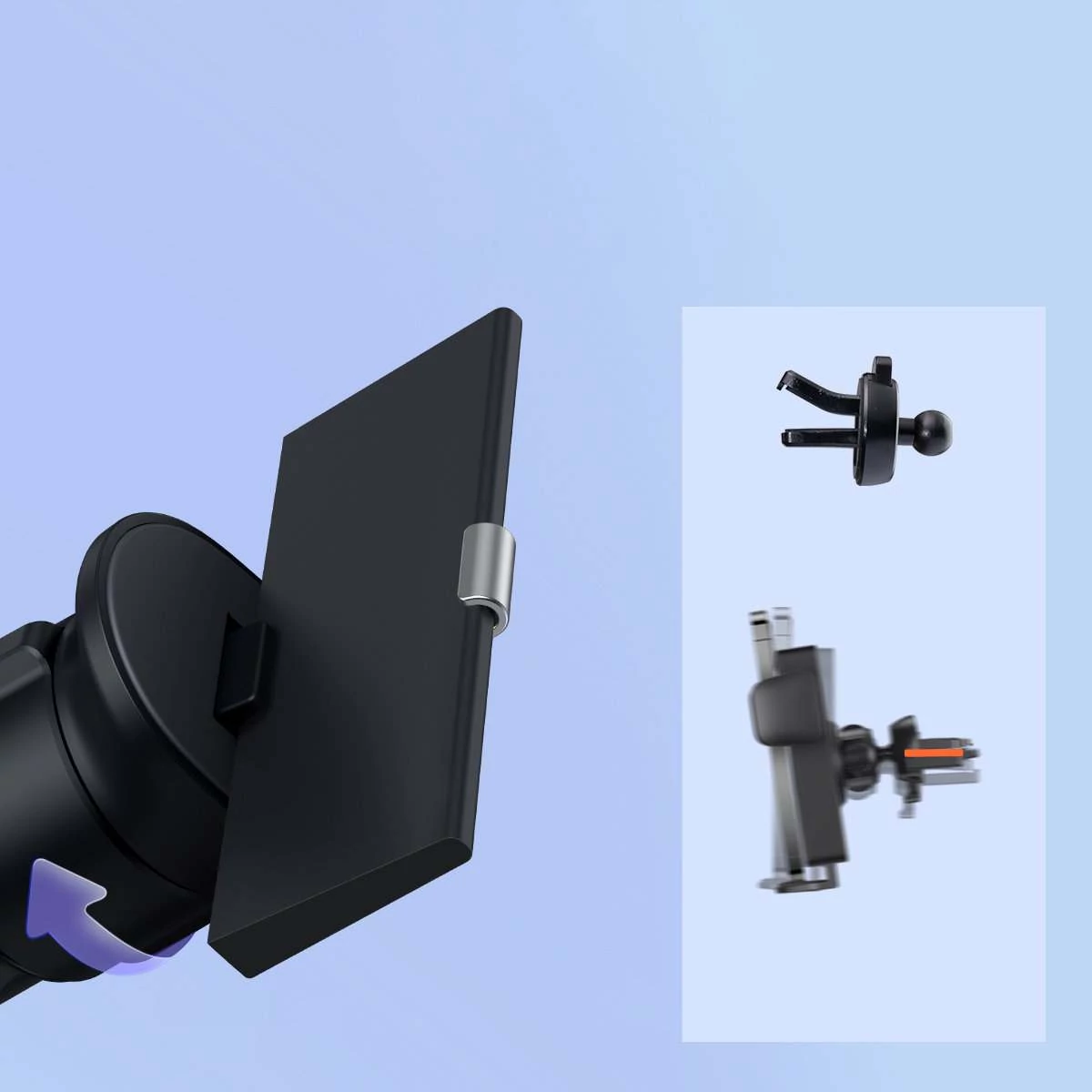 Kép 8/10 - Baseus Metal Age II Gravity autós tartó, hűtőrácsra szerelhető, szürke (SUJS000013)