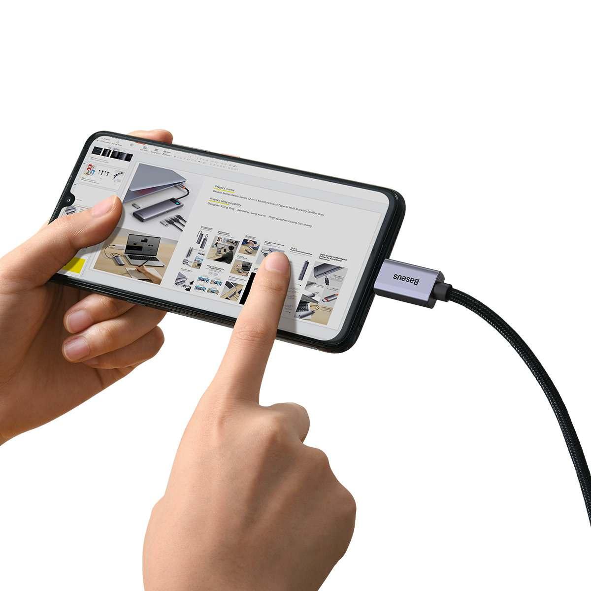 Kép 6/8 - Baseus High Definition Series USB-C - HDMI 2.0 kábel, 4K, 60Hz, 3m, fekete (WKGQ010201)