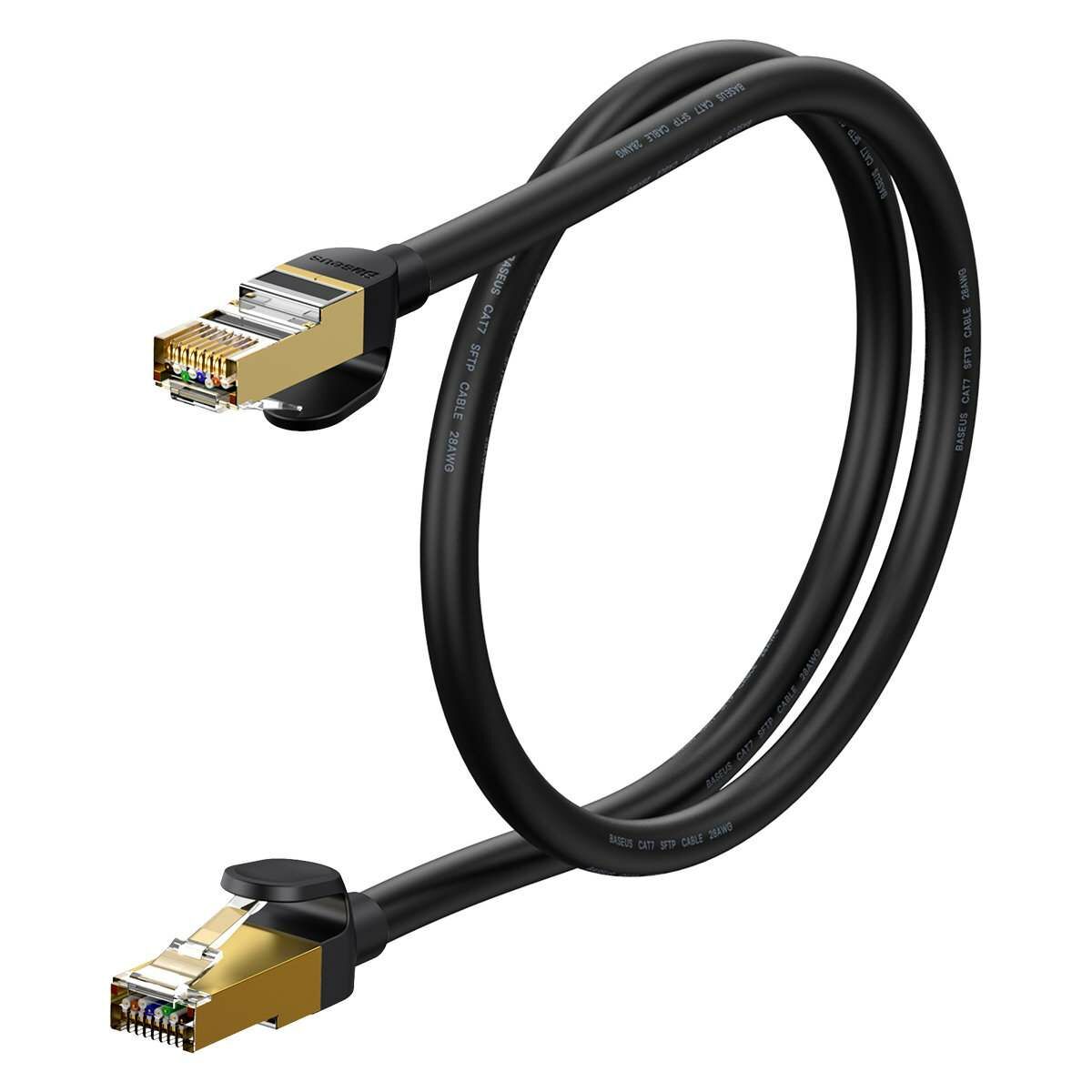 Kép 1/8 - Baseus Network Cable High Speed (CAT7) of RJ45 (round cable) 10 Gbps, 0.5m Black (WKJS010001)