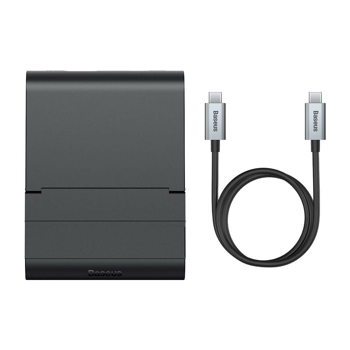 Kép 4/11 - Baseus Mate asztali dokkoló és HUB mobiltelefonokhoz (USB-C-3x USB, HDMI, Type-C, PD, SD/TF) fekete (WKMD000001)