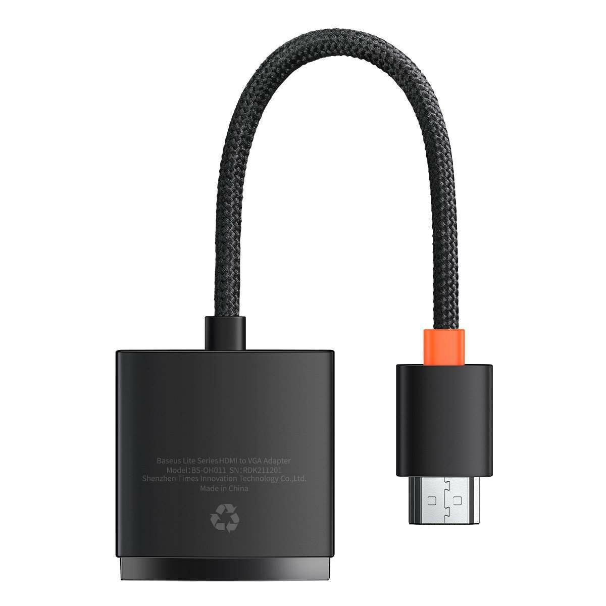 Kép 3/11 - Baseus Lite Series átalakító adapter HDMI-ról VGA-ra + mini jack 3.5mm és micro USB, fekete (WKQX010101)