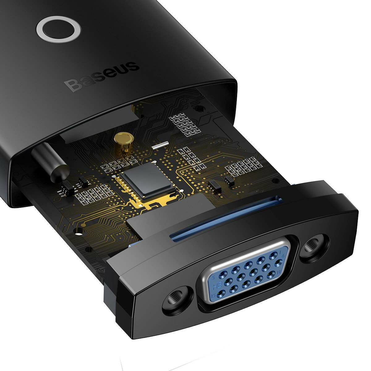 Kép 7/11 - Baseus Lite Series átalakító adapter HDMI-ról VGA-ra + mini jack 3.5mm és micro USB, fekete (WKQX010101)