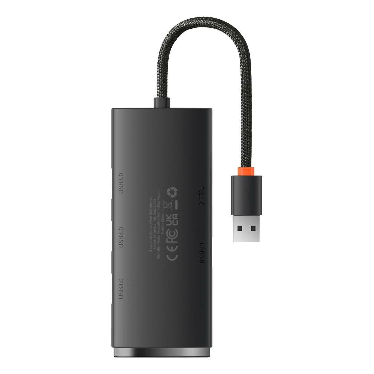 Kép 2/10 - Baseus HUB Lite 4-in-1 adapter (USB-A - 4xUSB-A 3.0 5Gb/s) 0.25m-es kábellel, fekete (WKQX030001)