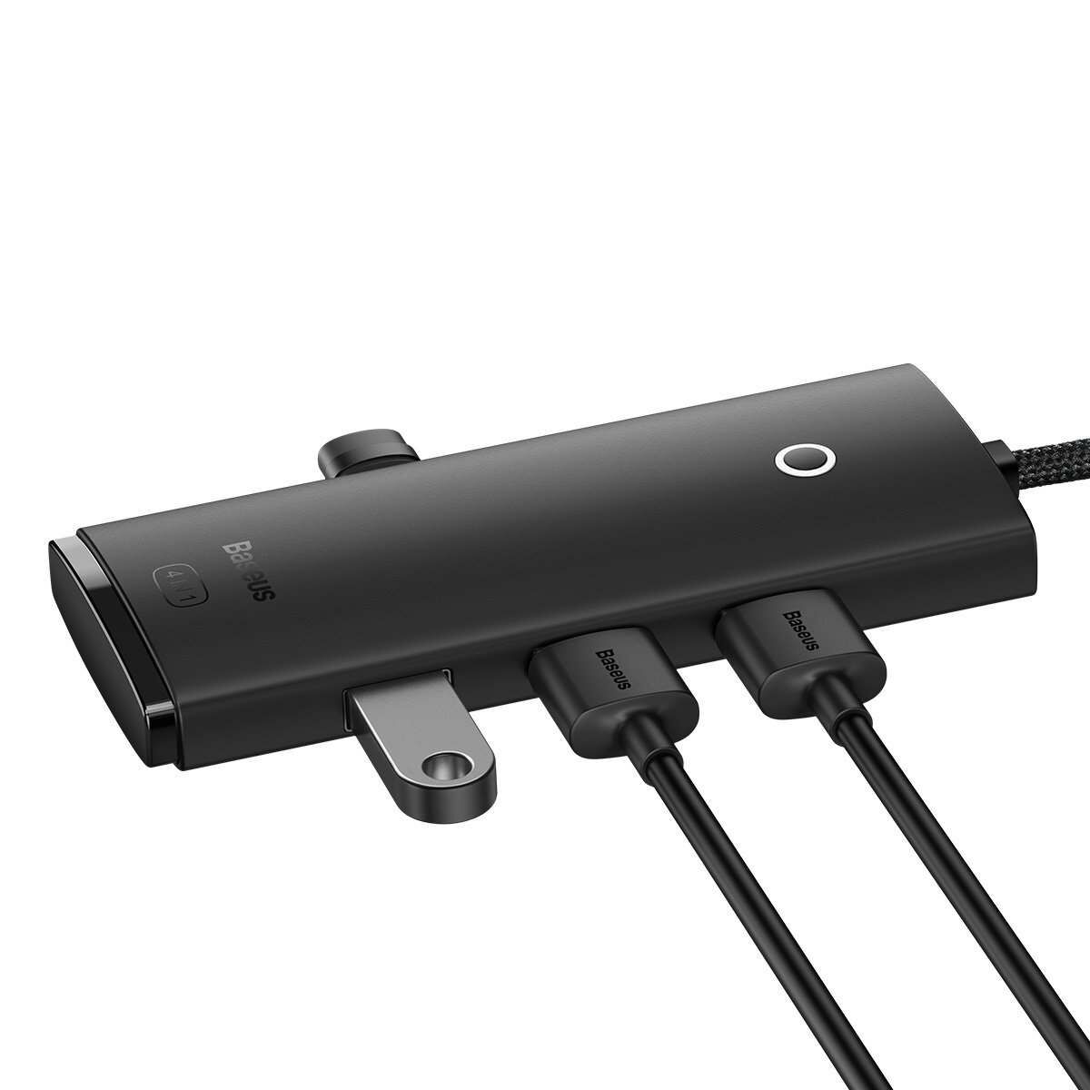 Kép 5/10 - Baseus HUB Lite 4-in-1 adapter (USB-A - 4xUSB-A 3.0 5Gb/s) 0.25m-es kábellel, fekete (WKQX030001)