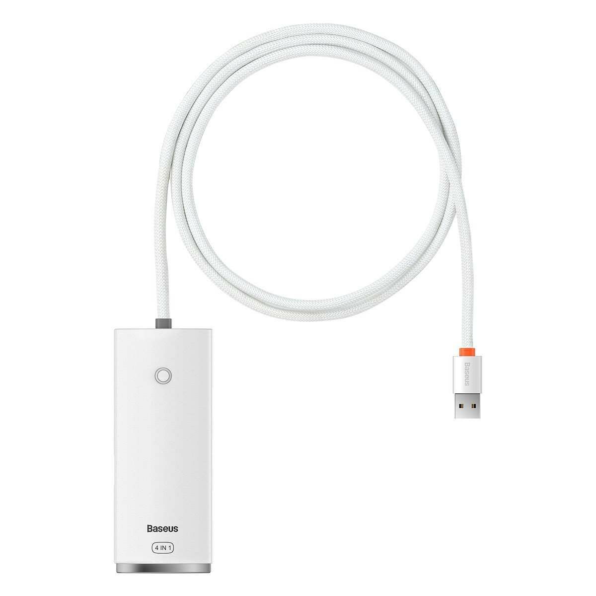 Kép 1/9 - Baseus HUB Lite 4-in-1 adapter (USB-A - 4xUSB-A 3.0 5Gb/s) 1m-es kábellel, fehér (WKQX030102)