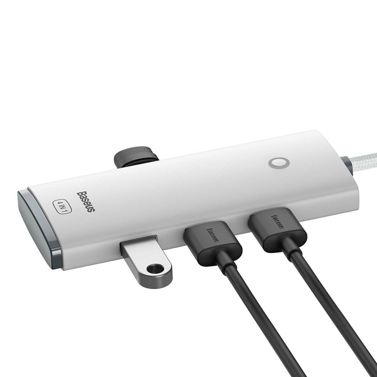 Kép 4/9 - Baseus HUB Lite 4-in-1 adapter (USB-A - 4xUSB-A 3.0 5Gb/s) 1m-es kábellel, fehér (WKQX030102)
