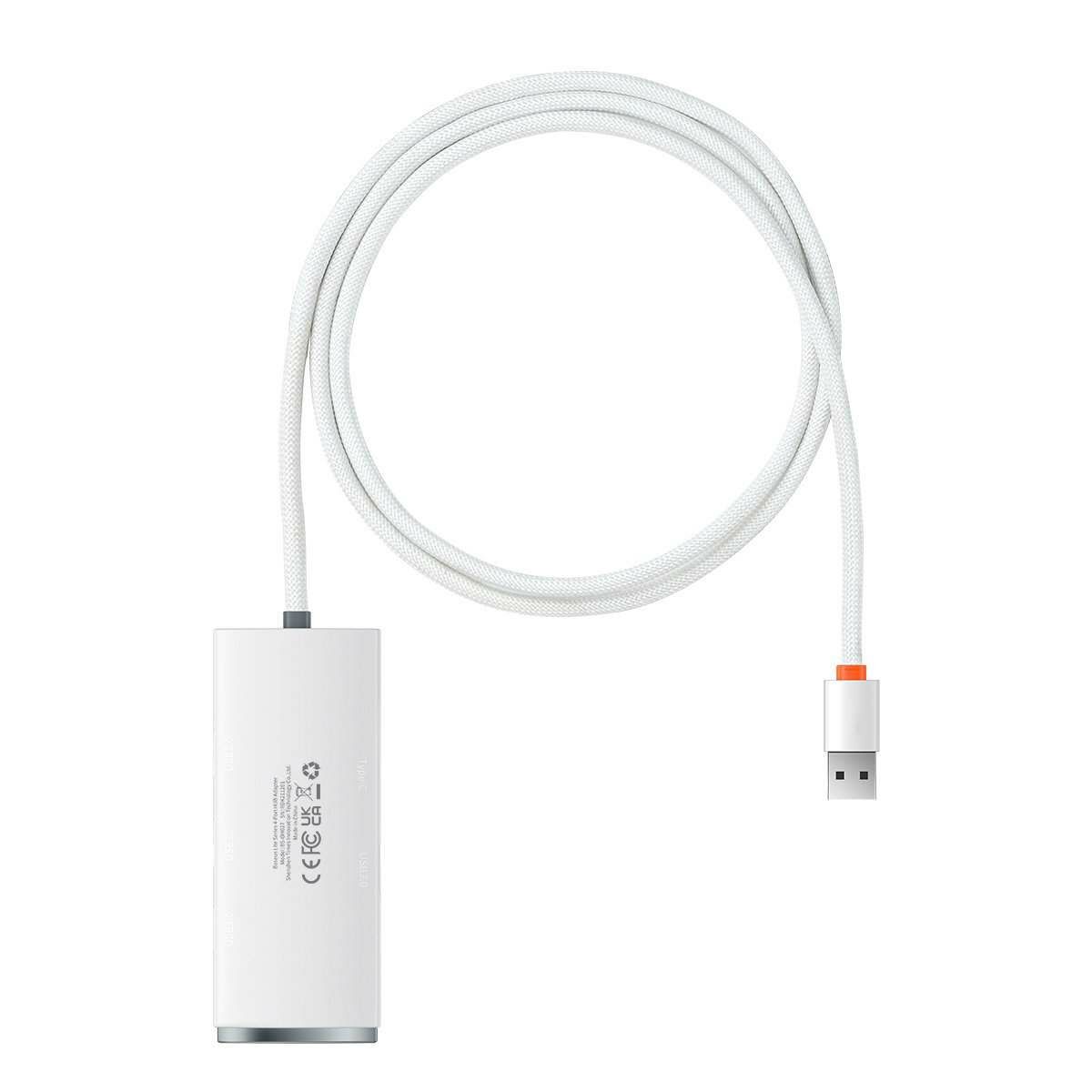 Kép 2/9 - Baseus HUB Lite 4-in-1 adapter (USB-A - 4xUSB-A 3.0 5Gb/s) 1m-es kábellel, fehér (WKQX030102)